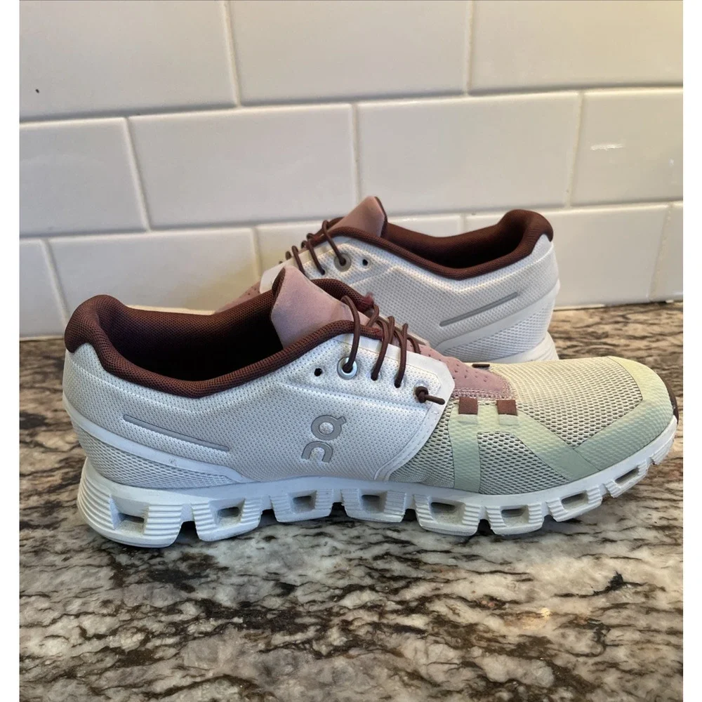 On Cloud Womens 10.5 Running Ice Haze Sneakers Green Purple
